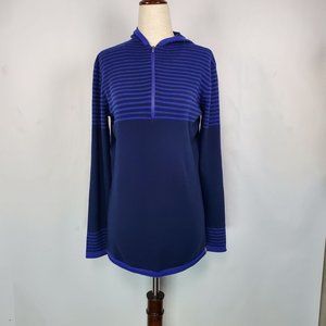 Title Nine Womens sweater Hoodie sz L purple & blue long sleeve Athletic